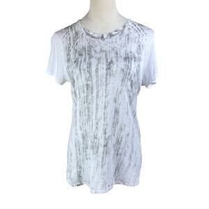 Vince Tie Dye Gray White Short Sleeve Layering Lightweight Edgy T-Shirt